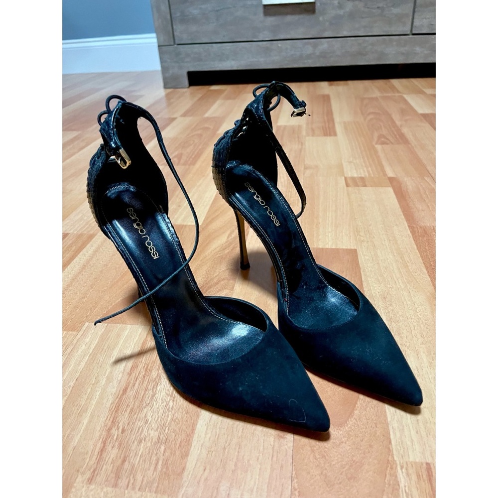 Sergio Rossi Black Suede Pumps